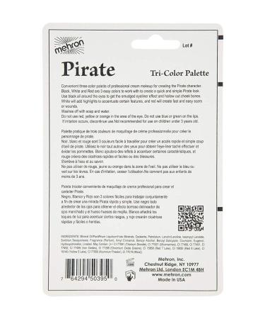 Mehron Makeup Tri-Color Palette - Pirates | High-Quality Face Paint for Costume & Theatrical Use | International Shipping Available - Buy Online on GoSupps.com