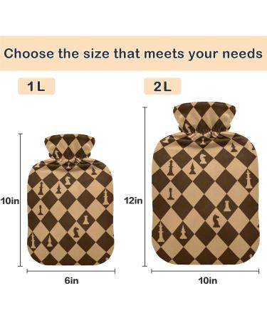 Buy Naanle Plaid Hot Water Bottle 1L - Transparent Bag Hand & Foot Warmer for Pain Relief & Cold Therapy - Perfect for Bed - Buy Online on GoSupps.com