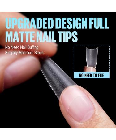 Tomicca 510 Pieces Clear Nail Tips Set - Long Oval French Fake Nails for DIY & Nail Studios - 12 Sizes Acrylic Half Cover - Buy Online on GoSupps.com