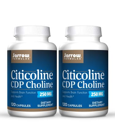 Jarrow Formulas Citicoline (CDP Choline) 250 mg - 120 Capsules Pack of 2 - Supports Brain Health & Attention Performance - Up to 240 Total Servings