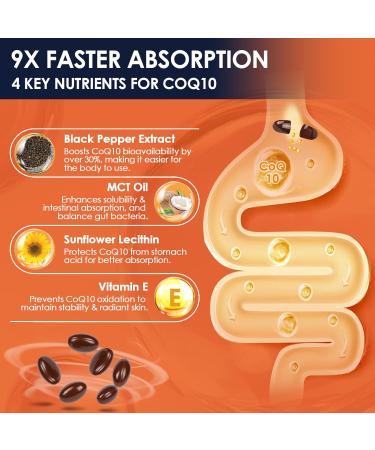 NATURE TARGET Ubiquinol CoQ10 200mg softgels with PQQ & Turmeric, High Absorption Coenzyme Q10 Supplement with ALA & Black Pepper, Antioxidant for Heart & Brain Health, Energy Production, 120 Count 120 Count (Pack of 1) - Buy Online on GoSupps.com