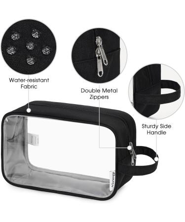 Narwey Clear Travel Toiletry Bag for Women - Black Makeup Organizer Dopp Kit for Toiletries & Cosmetics - Buy Online on GoSupps.com