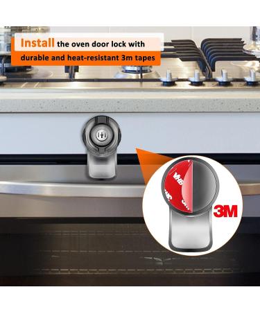 Child Safety Oven Door Lock Set | Heat-Resistant Baby Proof Kitchen Locks | 3M Adhesive | Clear-Black (2 Pack) - Buy Online on GoSupps.com