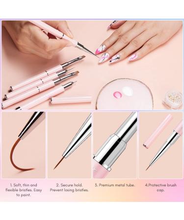 Makartt 6Pcs Nail Art Brushes Kit - Liner, Flat, Round & Angled Gel Nail Brushes, Dotting Tools, Rhinestones Picker - Perfect for Nail Salon and DIY Home Manicures - Buy Online on GoSupps.com