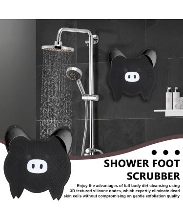 Xiwhuua Shower foot scrubber Foot Scrubber Shower Nonslip textured brush with suction cups quick drying callus remover wall mounted exfoliator for bathroom Black - Buy Online on GoSupps.com