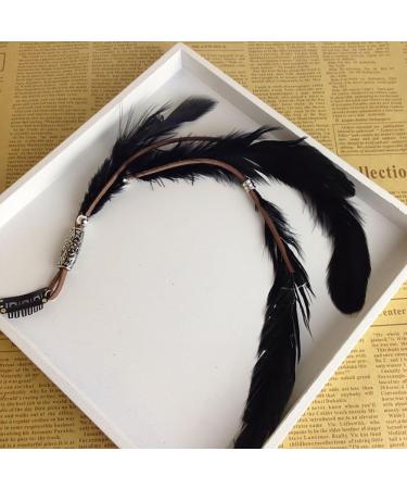 Fodat Set of 3 Handmade Boho Hippie Hair Extensions - Feather Clip Comb Headdress Hairpin DIY Accessories for Women - Buy Online on GoSupps.com