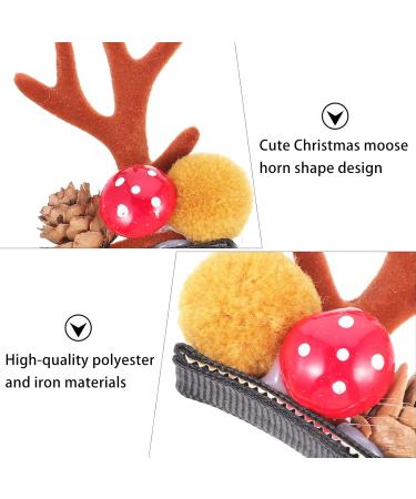 Lurrose 6 Pairs Reindeer Antler Hair Clips Cute Elk Christmas Hair Barrettes Hair Pins for Women Xmas Holiday Party Hair Accessories Cosplay Favor - Buy Online on GoSupps.com