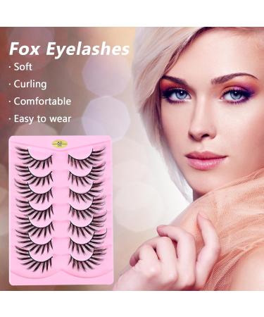 7 Pairs 17MM Fox Eye Lashes - Wispy Fluffy Cat Eye Strip Lashes | Lightweight Volume Fake Eyelash Extensions for Natural Look - AD05 - Buy Online on GoSupps.com