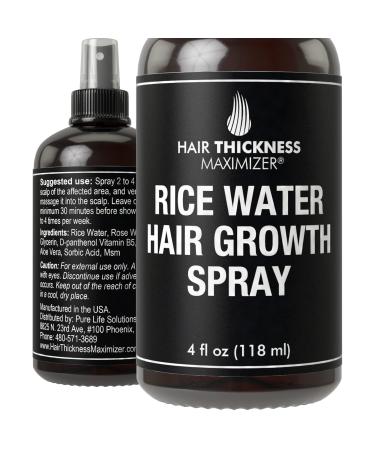 Rice Water Hair Growth Spray. Vegan Hair Thickening Moisturizing, Hydrating Volumizer Sprays For Men, Women with Vitamin B, C, Aloe Vera. Leave in Fermented Mist For Dry, Frizzy, Weak Hair. Unscented