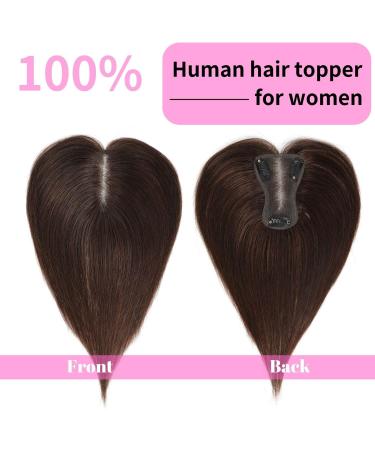 100% Remy Human Hair Topper - Medium Brown 10 - Swiss Base - 120 Density - Cover Gray Hair - Hand-Tied Hair Topper for Women with Thinning Hair or Slight Hair Loss - Buy Online on GoSupps.com