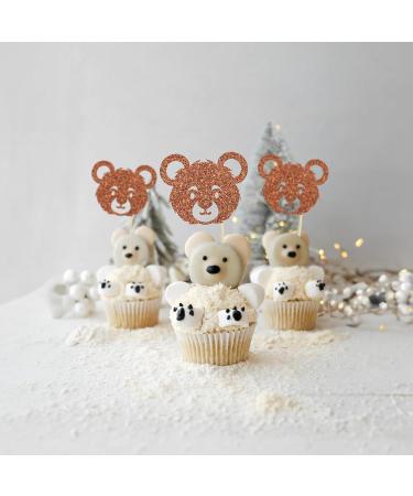 Ephlyn 24Pcs Baby Shower Cupcake Toppers Glitter Baby Shower Cupcake Picks Baby Shower Cake Decorations Gender Reveal Baby Shower Theme Baby Shower Kids Birthday Party Cake Decorations Supplies Brown Style 2 Brown - Buy Online on GoSupps.com
