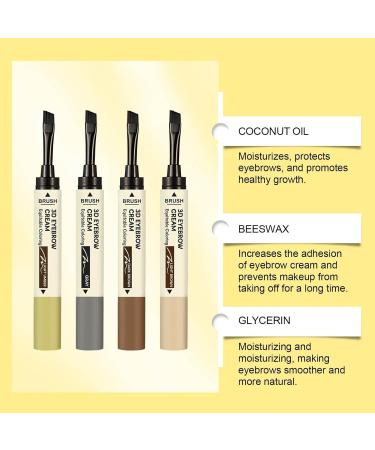 Shaping Long-lasting Color Dual-Ended Eyebrow Tint Cream Waterproof Brow Pencil Natural Fine Stroke Eyebrow Pen (Light Coffe) - Buy Online on GoSupps.com