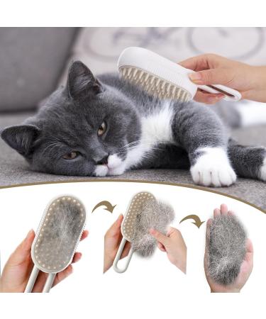 Steamy Cat Brush 2024 New 3-in-1 Multifunctional Cat Steamy Brush Spray Comb for Cats Pet Massage and Hair Removal Comb for Removing Tangled and Loosse Hair (White) - Buy Online on GoSupps.com