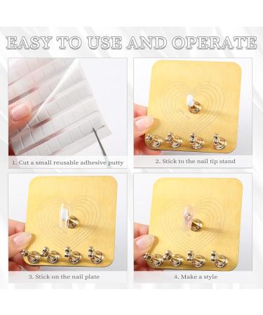 lootaan Nail Holder for Painting Nails Heart Nail Stand for Press ons / Nail Display / Nail Practice with Reusable Adhesive Putty Nail Tech Must Haves Nail Supplies (Gold) - Buy Online on GoSupps.com
