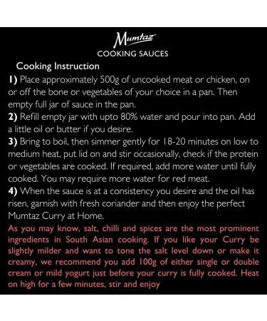 Mumtaz Indian Cooking Sauce Mixed Selection Pack of 6x350g Flavours Include: Achari Makhani Karahi Handi Butter Chicken Tikka - Buy Online on GoSupps.com