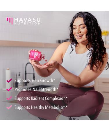 Biotin Gummies for Women | 5000mcg Hair Growth Supplement | 90 Strawberry Flavored Beauty Gummies | Gluten Free Vegan Formula - Buy Online on GoSupps.com