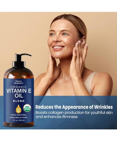Organic Vitamin E Oil Blend 8 fl oz - Made from Pure Natural Oils for Skin Scars & Face - Aceite de Vitamina E - Nexon Botanics - Buy Online on GoSupps.com