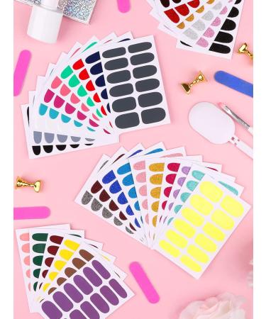 384 Pieces Full Wraps Nail Polish Stickers Kalolary 32 Sheets Solid Glitter Color Nail Wraps Self-Adhesive Nail Decals Stick on Nail Strips with 5 Nail Files for Women Girls DIY Nail Art Decoration Nail stickers - Buy Online on GoSupps.com