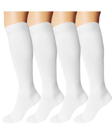 Ddobb 4 couple compression stockings women and men support stockings compression socks support socks travel socks for flight sport running cycling S-M white*4
