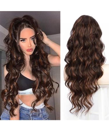 Lure Cordelstrokes Porse Hair Part Hair Extension Wavy Course Poor Cock Extension Synthetic Hair Part Ponytail Extension for Women 60cm 4H30#