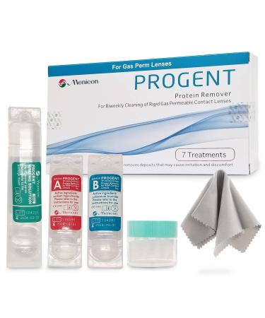 Menicon Progent 7 Treatment Biweekly Gas Permeable Contact Lens Cleaner - Bundled with One Reusable Anti Fog Cloth for Eyeglasses - Buy Online on GoSupps.com