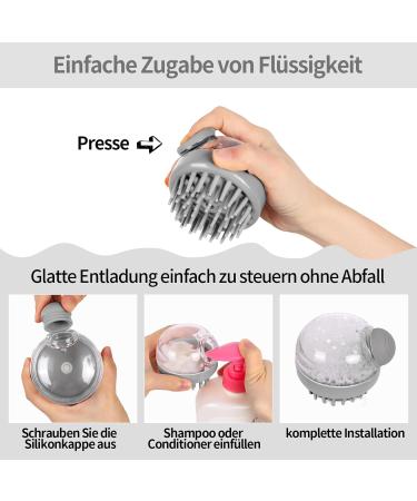 Lollanda Silicone Scalp Massage Brush for Hair Growth | Relaxing Head Massage & Shampoo Brush - Wet & Dry Use - Gray - Buy Online on GoSupps.com