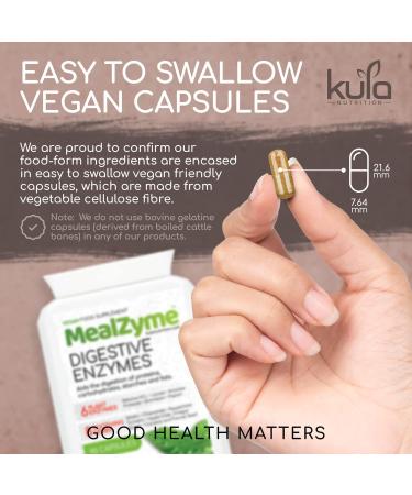 MealZyme Digestive Enzyme Supplements - Vegan Plant Based Complex for Indigestion Relief - 90 Capsules - Buy Online on GoSupps.com