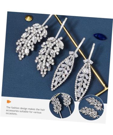 FRCOLOR 5 Pairs Rhinestone Hair Clip Girl Hair Accessories Hair Decorations for Women Rhinestone Bridal Hair Clip Girl Hair Clips Hair Clips for Hair Jewelry Leaf Bride Zinc Alloy - Buy Online on GoSupps.com