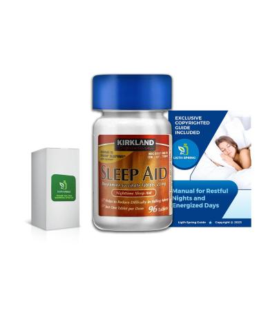Nighttime Sleep Aid 25 mg 96 Count Bundle with Exclusive Manual for Restful Nights and Energized Days - Better Light Spring Guide (2 Items)