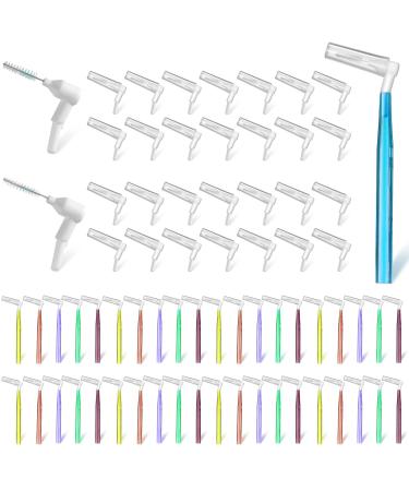 100 Pcs Braces Brush for Cleaner Interdental Brush Toothpick with Refill Heads Micro Tight Dental Picks for Teeth Cleaning Disposable Toothbrush Flossing Oral Braces Toothbrush (Multicolor)