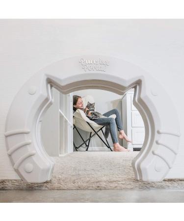 Interior Cat Door for Small, Medium & Large Cats - Fits Hollow Core or Solid Inside Doors - Hidden Kitty Litter Box Furniture - White - Buy Online on GoSupps.com