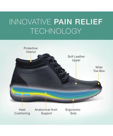 Orthofeet Women's Orthopedic Boots for Plantar Fasciitis Relief - Arch Support Slippers with Ergonomic Sole - Milano 8 Wide Black - Buy Online on GoSupps.com