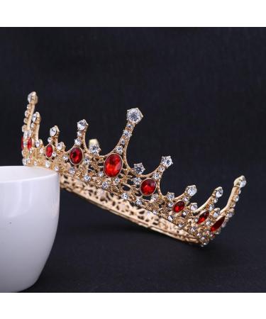 Frcolor Queen Crowns | Rhinestone Baroque Vintage Wedding Tiara & Crowns in Red - International Shipping Available - Buy Online on GoSupps.com