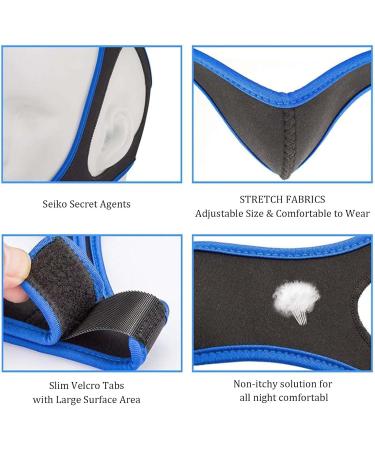 Veralabs Airflow Jaw Strap - Breathable Stop Snoring Chin Strap for Men & Women | Adjustable Mouth Closure Solution (Black & Blue - Buy Online on GoSupps.com