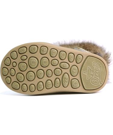 MINBEI Baby Girls Soft Leather Winter Snow Boots - Waterproof Toddler Girls Booties (6.5 UK Child, Gold) - Buy Online on GoSupps.com