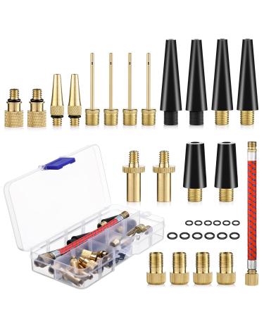 Bicycle valve adapter set 33 pieces DV SV AV French valve adapter valve adapter bicycle storage box air pump adapter with inflatable hose bicycle valve for all bicycle valves - Buy Online on GoSupps.com