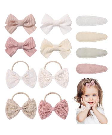 12 Pieces Hair Bands Girl Bows Hair Clips Girl Hair Bows Hair Girl Baby Children Hair Accessories Suitable for Daily Life Parties Shows Photography and Festivals