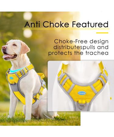 Thinkpet Anti-Pull Dog Harness - Adjustable Reflective Breathable No-Choke Control Harness for Small Dogs (Yellow S) - 1 Pack - Buy Online on GoSupps.com