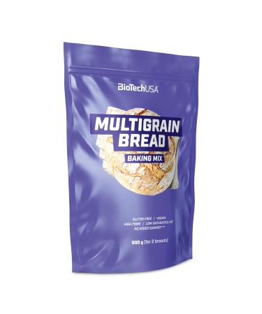 BioTechUSA Multigrain Bread Baking Mix Gluten-Free Baking Mix for multigrain Bread with Added Fibre Sunflower Seeds and Pumpkin Seeds 500 g