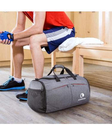 Canway 45L Sports Gym Bag Travel Duffel with Wet Pocket & Shoes Compartment - Lightweight Gray | Men & Women - Buy Online on GoSupps.com