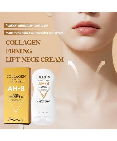 SOLUAME AH8 Firming Neck Cream Collagen Neck Cream for Firming and Firming the Skin with Massage Roller Moisturizing Cream for Men and Women 120 g - Buy Online on GoSupps.com