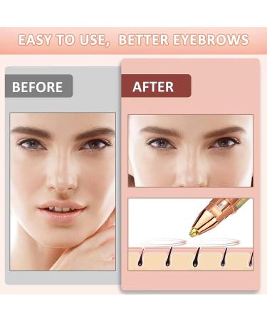 2 in 1 Eyebrow Trimmer & Facial Hair Removal for Women USB Rechargeable, Painless Razor with LED Light for Face, Lips, Nose & Body - Buy Online on GoSupps.com