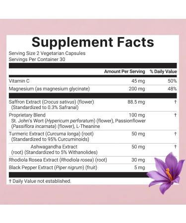 Nutribella Saffron Supplements Advanced 10-in-1 Wellness Supplement | Ashwagandha Fat-Soluble Vitamin C Saffron Extract Magnesium Turmeric | 60 Vegan Capsules | Non-GMO - Buy Online on GoSupps.com