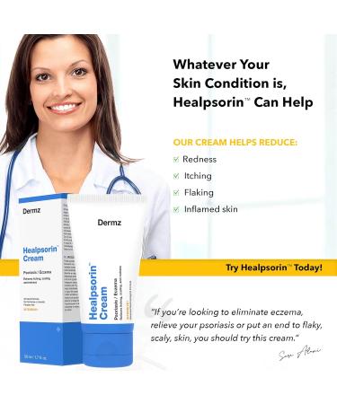 Healpsorin Cream for Psoriasis, Eczema, Rosacea & Dermatitis - Reduces Dryness & Inflammation - Treatment for Itchy, Cracked & Irritated Skin - Dermatologist-Recommended - Buy Online on GoSupps.com