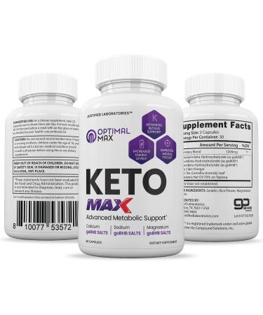 Optimal Keto Max 1200MG Pills with Apple Cider Vinegar & goBHB - Advanced Ketogenic Supplement for Ketosis Support - 2 Pack (240 Count) - Men/Women - Buy Online on GoSupps.com
