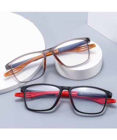 FsRead Men's 3 Set Sporty Reading Glasses - Light Blue Light-Blocking Flexible & Comfortable - 3.5 Diopters in Black/Gray Gray/Orange Black/Red - Buy Online on GoSupps.com