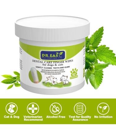DR. EASY Dental Care Finger Pads 160ct for Dogs & Cats | Plaque & Tartar Removal | Chemical-Free No Brush Needed | Pack of 2 - Buy Online on GoSupps.com