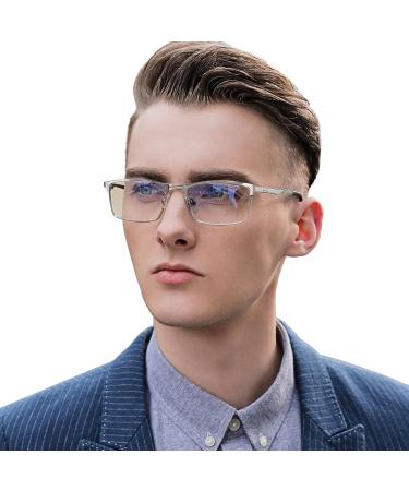 Joopin Blue Light Filter Glasses for Men & Women | Stylish Metal Silver Gaming & Computer Glasses - Buy Online on GoSupps.com