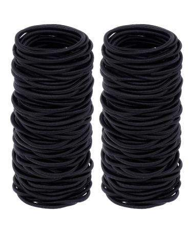 Black Hair Ties, Shynek 150Pcs Bulk Hair Ties Elastics Hair Bands Small Hair Ties (4mm)