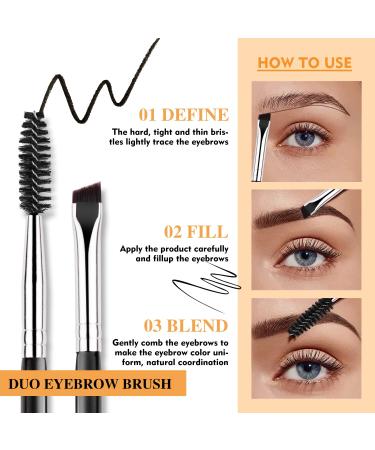 BEILI Duo Eyebrow Brush - Professional Angled Eye Brow Brush with Spoolie | 1pcs - Buy Online on GoSupps.com
